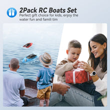 Load image into Gallery viewer, RC Boats for Kids 2Pack, Fast Remote Control Boat for Pools Lakes River, 2.4 GHz Racing Boat Toys for Boys 8-12, 15KMH Fast
