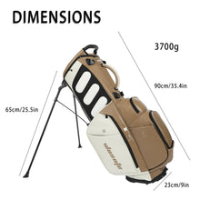 Load image into Gallery viewer, Elegant PU Leather Golf Stand Bag, 6-Way Divider, Khaki Off-White
