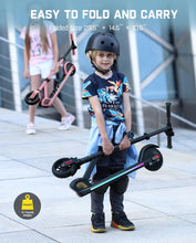 Load image into Gallery viewer, Electric Scooter for Kids 8-12, Adjustable Handlebar Height for Riders 3.9-5.2 ft, 132 lbs, Up to 40 min Continuous Time, Black
