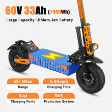 Load image into Gallery viewer, Electric Scooter for Adults 6000W Power Dual Motors Top Speed 55MPH 60V 33Ah Battery 65+ Miles Range 13&quot; Tires
