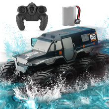 Load image into Gallery viewer, Amphibious RC Truck 1: 12 8WD, 2.4G Off Road Waterproof Large Remote Control Car for Boys, All Terrain RC Car Toys-Black
