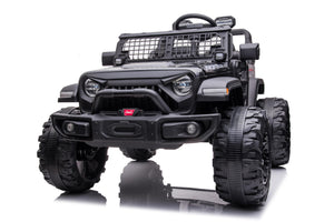 2 Seaters Kids Ride On Truck with Remote Control, 24V 9Ah 20" Large Seat + 15.5" Large Wheels, Electric Riding Car, Black