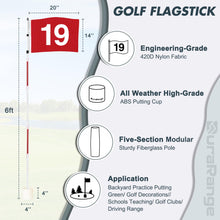 Load image into Gallery viewer, DuraRange 6 ft Golf Flagstick Set, 19th Hole Flag, 1 Pack
