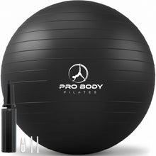 Load image into Gallery viewer, ProBody Pilates Exercise Ball - Multiple Sizes Gym Grade Balance Ball for Fitness- (Black, 55 cm)
