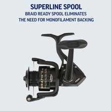 Load image into Gallery viewer, PENN Wrath II Saltwater Spinning Fishing Reel, Size 2500, Right/Left Handle Position, Corrosion-Resistant Graphite Body, Machined Anodized Aluminum Spool
