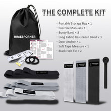 Load image into Gallery viewer, HIMESPORNER 9 PCS Fabric Resistance Bands Set for Working Out-Grey and Black

