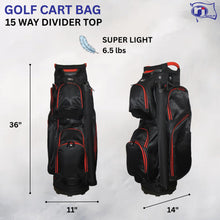 Load image into Gallery viewer, RJ Sports Mission 14 Way Divider Top Golf Cart Bag (Black/Red)
