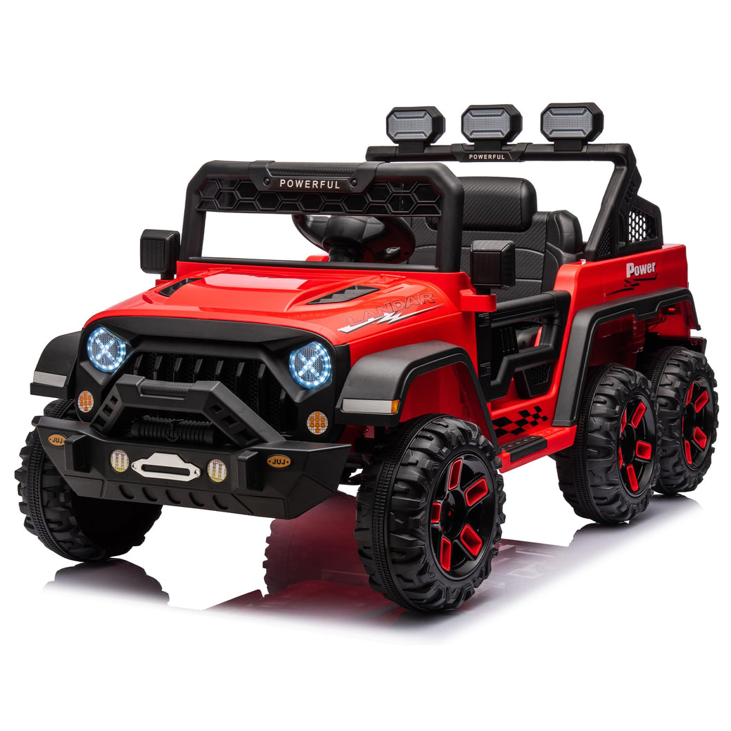 Kids Ride On Truck Car with Parent Remote Control, 24V 4WD Electric Vehicles with Music, Cool Lighting
