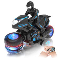 Load image into Gallery viewer, Remote Control Motorcycle Toys New Upgraded RGB Wheels Lights, RC Motorbike with 2-in-1 Remote, Gesture Sensing Stunts Dirt Bike
