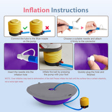 Load image into Gallery viewer, kisnbld Half Balance Ball Trainer, Inflatable 19/23 Inch Half Exercise Ball with Resistance Bands -Purple
