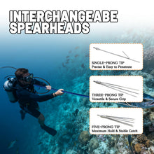 Load image into Gallery viewer, Vaktare Gud Hawaiian Sling Fishing Spear Set – Fiberglass Spearfishing Pole Spear with 3 Replaceable Stainless Steel Tips, Fish Line Holder, Sharpening Files, and Carry Bag
