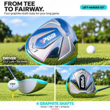 Load image into Gallery viewer, PGM Women's Complete 12-Club Golf Set with Stand Bag &amp; Hybrid - Left-Handed
