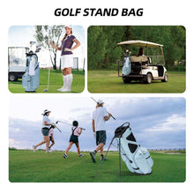 Load image into Gallery viewer, T WINSOLOGY Lightweight Golf Stand Bag with 4 Way Top Dividers for Men and Women, Only 4.5 Pounds, 8 Storage Pockets Including Cooler, Double Shoulder Straps, Womens Golf Club Bag (Sky Blue/Beige)
