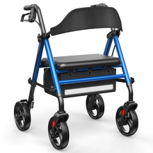 Load image into Gallery viewer, Telgome Walkers for Seniors with Seat, Thickened Flat Tube Frame, Foldable Rollator 350 lbs Load, Height Adjustable,8'' Big Wheels, Rolling Walker,Blue
