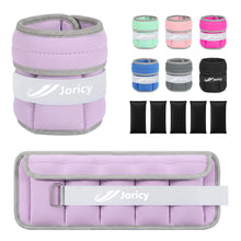 Load image into Gallery viewer, Adjustable Ankle Weights for Women Men 1-5 LBS 1 Pair Wrist Leg Arm Weights with Removable Weight- Purple
