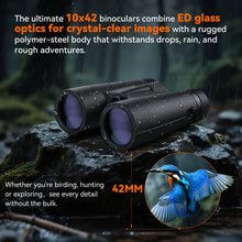 Load image into Gallery viewer, VOTJPYS 10x42 Binoculars, ED Glass Binoculars for Adults High Powered
