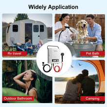 Load image into Gallery viewer, Propane Tankless Water Heater, 5L 1.32 GPM Outdoor Portable Gas Instant Hot Water Heater with Digital Display Overheating Protection, for Camping Barn Cabin RV White
