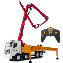 Load image into Gallery viewer, RC Concrete Pump Truck Toy for Kids, 11 Channel 2.4G Diecast Construction Trucks with Working Water Pump
