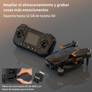 F205 Drone with 2.4" Screen, Brushless Motor FPV Drone with Camera for Adult, Auto-Hover, Gesture Control, 8GB SD Card