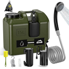 Load image into Gallery viewer, Widitn Portable Camping Shower with Water Jug 4Gal Powerful Spray
