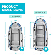 Load image into Gallery viewer, INTEX Excursion 5-Person Inflatable Fishing Boat River Raft Set with Oars

