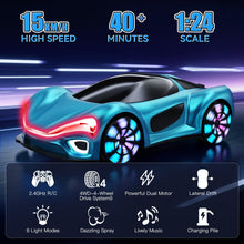 Load image into Gallery viewer, Remote Control Car, RC Drift Car Boys Toys for 4 5 6 7 8 9 10 11 12 Year Old 2.4GHz 360° Rotate RC Cars with Cool Lights
