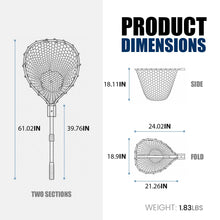 Load image into Gallery viewer, Telescopic Fishing Landing Net, 60.63/66.14in Oval 18.9×24.41in Fish Safe Net Holds Up to 15Lbs for Catch Release (2-Section 60.63")
