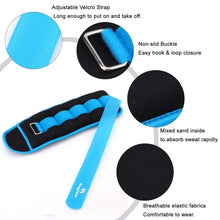 Load image into Gallery viewer, Ankle Weights for Women, Men and Kids - 4 LBS x 2 Strength Training Wrist/Leg/Arm Weight -(Sky Blue)
