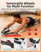 Load image into Gallery viewer, Abahub 2-in-1 Arm Trainer with AB Roller Wheels, Enhanced Hydraulic Power Twister Arm Trainer, 22-440LBS -Black
