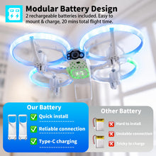 Load image into Gallery viewer, Drone for Kids,Easy-to-Use RC Drone with LED Propeller Guards Altitude Hold
