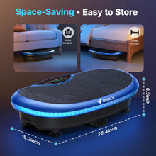 Load image into Gallery viewer, MERACH Vibration Plate Exercise Machine, 4D Whole Body Workout Vibrating Platform for Lymphatic Drainage Weight Loss Muscle Activation, Home Fitness Equipment with Bluetooth Light Pull Cord
