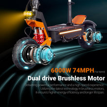 Load image into Gallery viewer, Electric Scooter Adults, 6000W Dual Motor Top Speed 52 MPH Distance Traveled 70 Miles, 11&quot; Off-Road Tires
