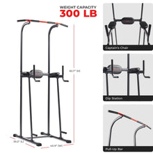 Load image into Gallery viewer, Sunny Health &amp; Fitness Multi-Function Compact Power Tower Pull Up Bar- 300 LB Weight Capacity
