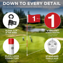 Load image into Gallery viewer, KINGTOP 6 ft Metal Golf Flagsticks, Spring-Lock Joints, 2 Pack
