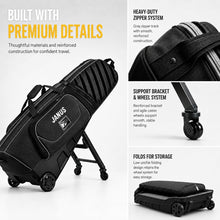 Load image into Gallery viewer, JANUS Golf Travel Bag with Wheels for Airlines, 360° Spinner Golf Travel Case with Collapsible Support Legs System, Reinforced Hard Base Golf Club Travel Bag, Airline-Ready Golf Travel Cover

