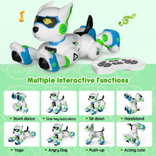 Load image into Gallery viewer, Kids Remote Control Interactive Robotic Pet Smart Programmable Puppy Electric Intelligent Robo with Voice Control RC Music (Green)

