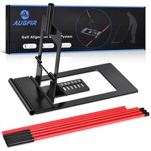 Load image into Gallery viewer, Golf Alignment Sticks Holder, Angle Adjustable Golf Training Aid, Weighted Golf Swing Trainer with Metal Sticks Practice Teaching Aid for Aiming, Putting, Swing

