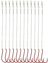 Load image into Gallery viewer, Facikono 1/0-10/0 Red Fishing Hook with Leader (5/0 Red, 100pcs)
