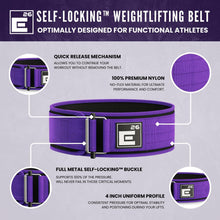 Load image into Gallery viewer, Self-Locking Weight Lifting Belt |  (Extra Small, Purple)
