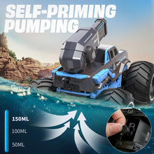 Load image into Gallery viewer, 1:16 Monster Truck Remote Control Car - Amphibious RC Off-Road Pickup Boat with Shooting Splash - 2.4GHz 4WD Waterproof All-terrian Pool Toy
