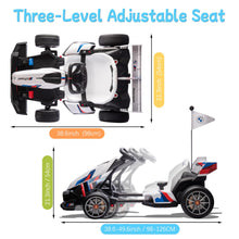Load image into Gallery viewer, 36V Electric Go Kart for Kids, Licensed BMW Battery Powered Drift Racing Go Kart, 7.5 MPH Drift Kart w/Adjustable Speed, White
