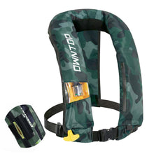 Load image into Gallery viewer, Owntop Automatic/Manual Inflatable Vest, Manual Convertible Option, Low Profile, Zipper Closure, Inflatable Fishing Jacket for Kayaking, Boating and Fishing, 24g CO2 Cylinder Included
