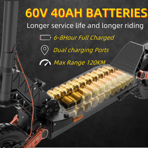 Electric Scooter with Seat, 6000W Double Motor & 52 Mph Max Speed, Up to 120KM Range, 60V/38Ah Large Capacity Battery, Oil Brack