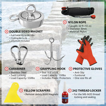 Load image into Gallery viewer, FINDMAG 2625 LBS Fishing Magnet, 4.57 Inch Double Sided Fishing Magnet Kit
