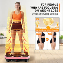 Load image into Gallery viewer, Vibration Plate Exercise Machine, 130 Levels Shake Fitness Vibrating Platform for Lymphatic Drainage Weight Loss, Bluetooth Fat Burner for Women Men, Pink

