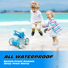 Load image into Gallery viewer, Amphibious Remote Control Car Boat for Kids, 2.4GHz 4WD Water Squirt RC Stunt Car with LED Lights, 45-Minute Playtime
