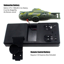 Load image into Gallery viewer, Tipmant Mini RC Submarine Remote Control Boat Ship Military Model Electronic Water Toy Diving for Fish Tank Water Tub Kids Birthday Gift (Green)
