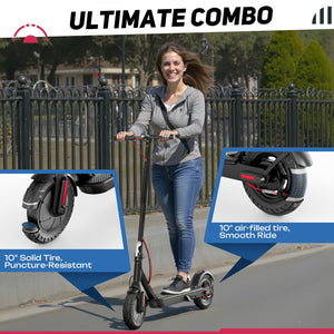 Electric Scooter, 430W Peak Motor, 19MPH & Up to 17-Mile Range, 10" Shock-Absorbing Tires | Portable Folding Commuting Electric Scooter