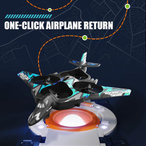 RC Plane 4 Channel, Remote Control Airplane Fighter with 3 Modes, Stunt Roll, Cool Light, Two Batteries, F-22 RC Plane Ready to Fly