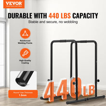 Load image into Gallery viewer, VEVOR Dip Bars, 440 lbs Capacity - Black
